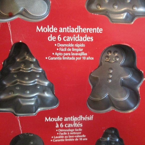 WILTON MINI CAKE PAN Christmas Molds CHRISTMAS TREES AND GINGERBREAD V… - Picture 3 of 6